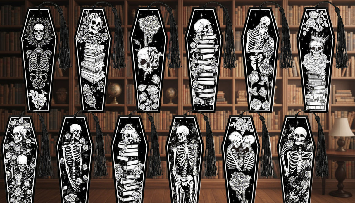 Dark Romance Bookmarks: Skulls (see bulk rate) - Dark Romance Crates