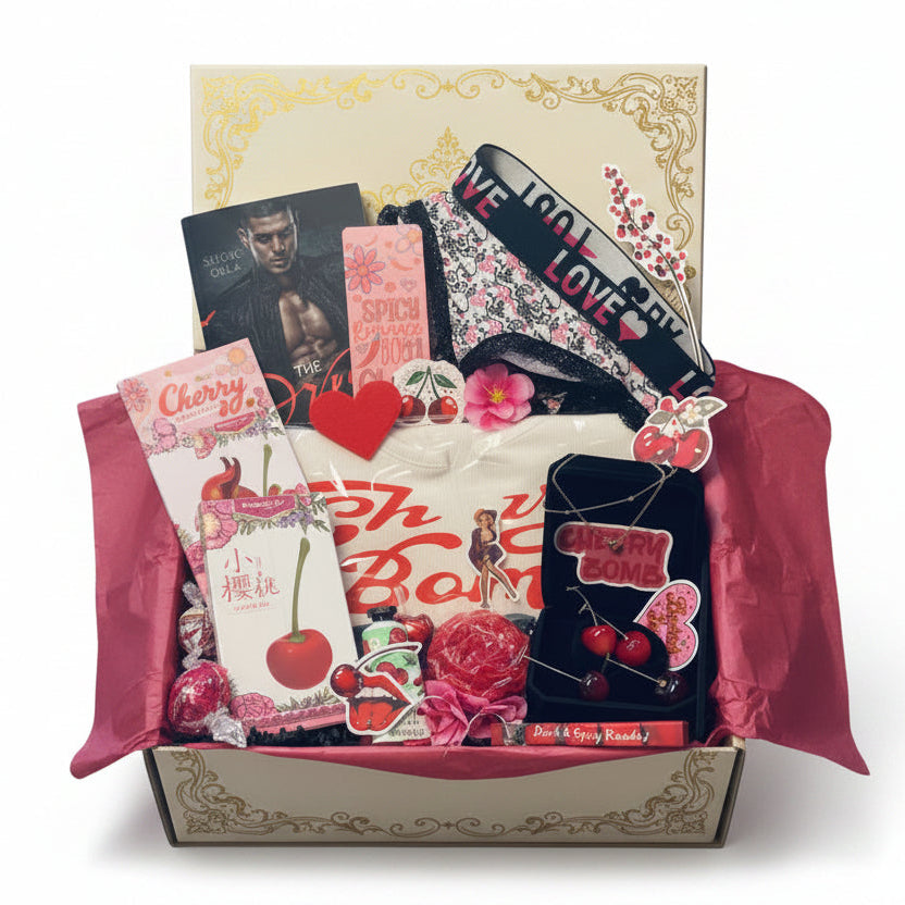 🍒Smutty Books Gift Basket: Books, 14k Gold & more! - Dark Romance Crates