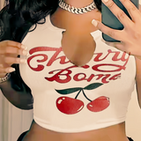 Cherry Bomb Tank Top - Stretchy, fitted fabric - Dark Romance Crates