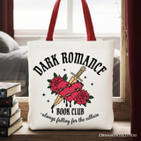 Dark Romance Book Club Canvas Tote Bag, Vintage Gothic Romantasy Bookish Gift Shopper