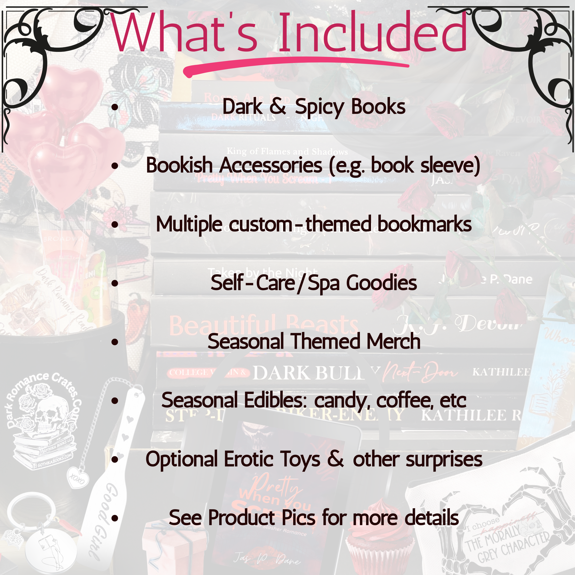 M+ Erotic Horror books, merch, optional toy