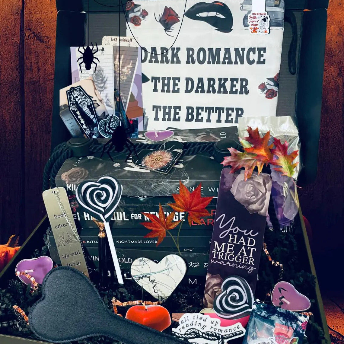 Halloween Dark Romance Book Box: dark & spicy books, candy, spa, toy