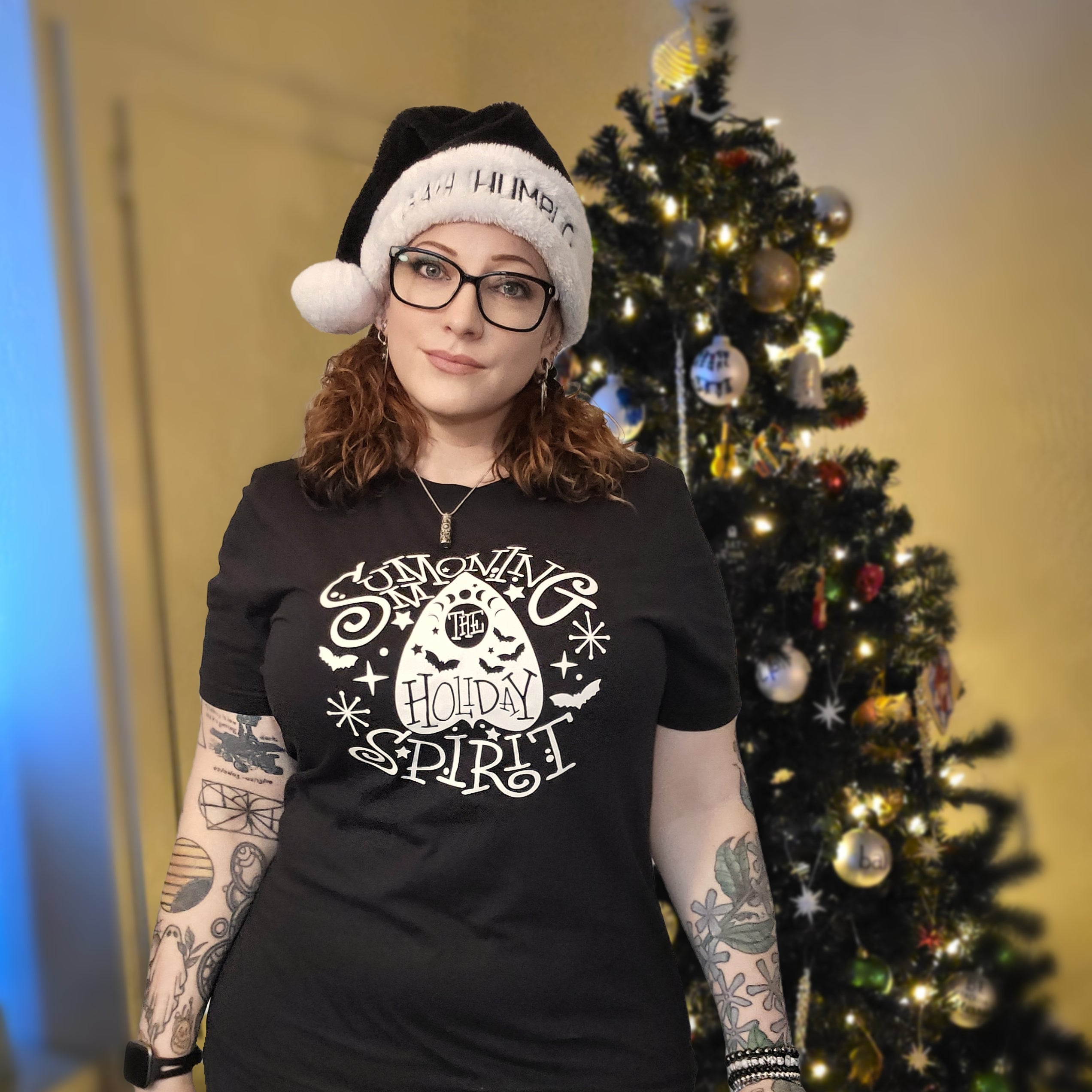 "Summoning the Holiday Spirit" Planchette Ouija Spooky Holiday Tee - Unisex Shirt