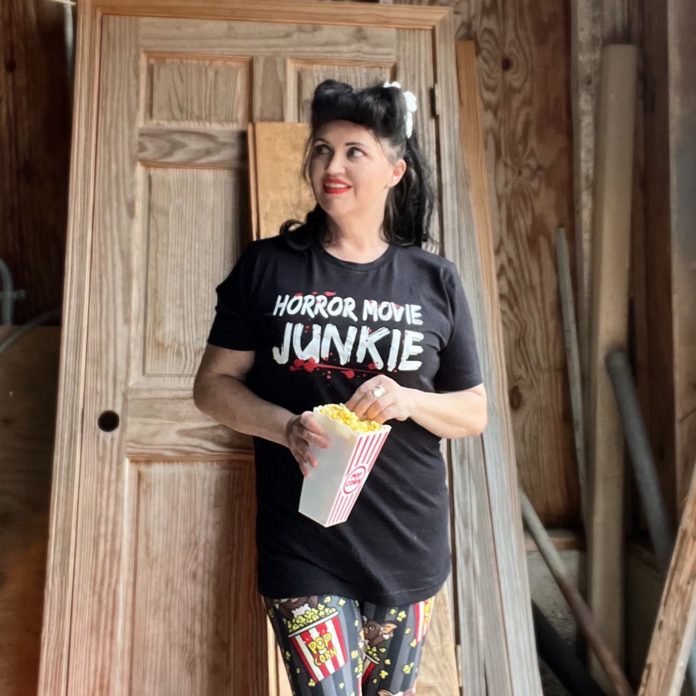 Horror Movie Red And White Crime Junkie Tee - Unisex Shirt